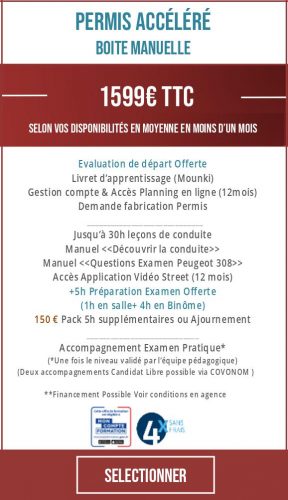 Forfait Accéléré - Mai à Août - Forfait 30h - Manuelle