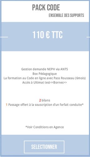 Reprise Auto-Ecole - Place avec l'Auto-Ecole - Mai à Août - Code - Pack Code